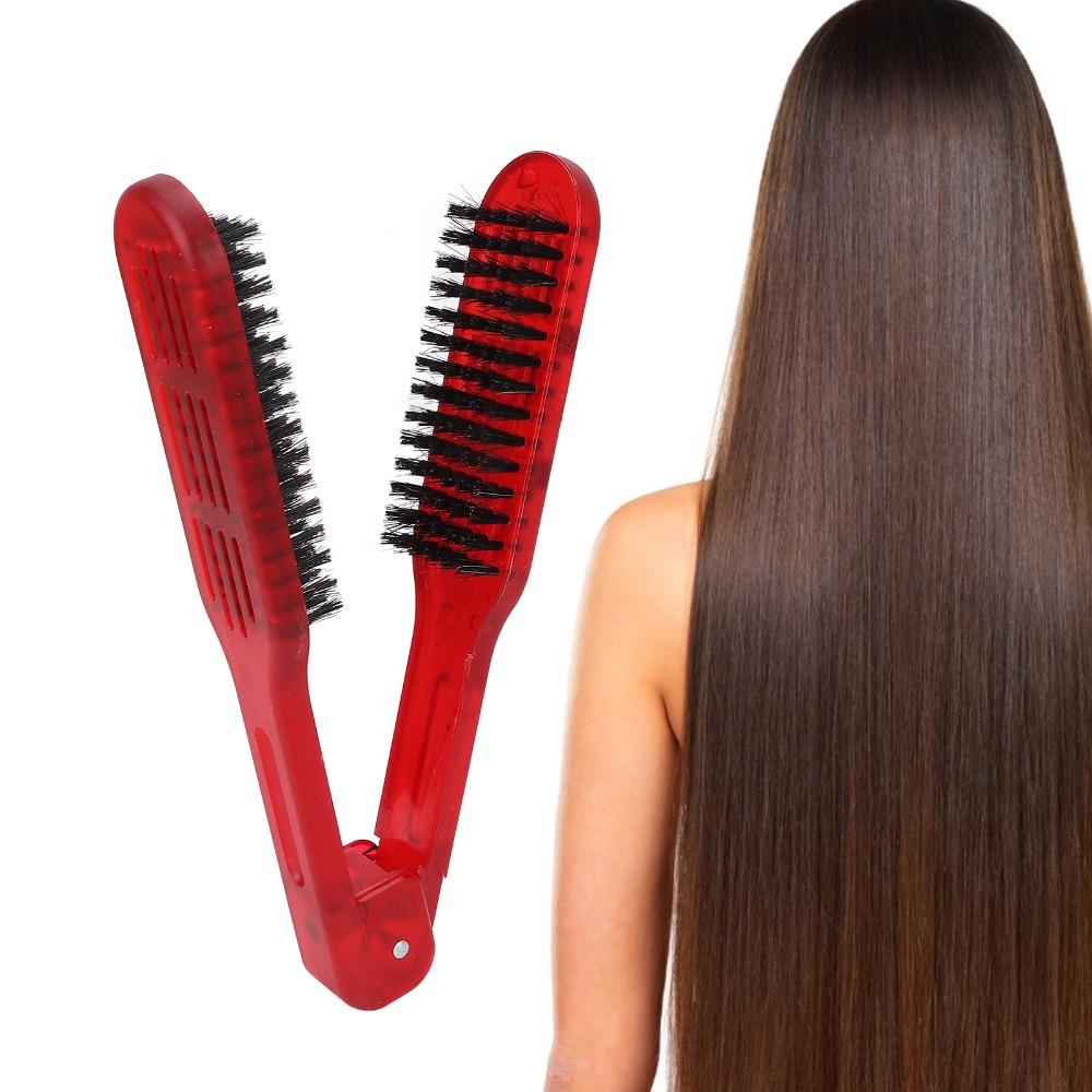 V-Form Design Haarglättbürste Schienenstruktur Haarstylingkamm für den Heimgebrauch