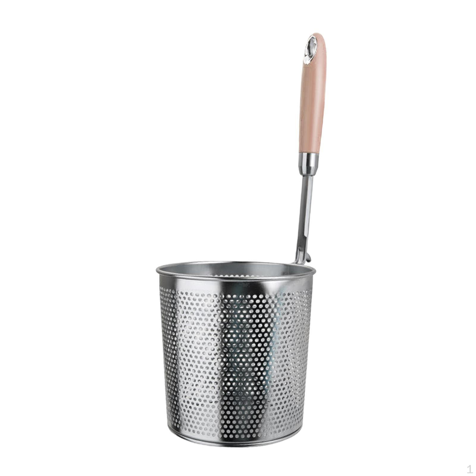 

Корзина-сито для пасты и лапши с деревянной ручкой для жарки 36.8cm