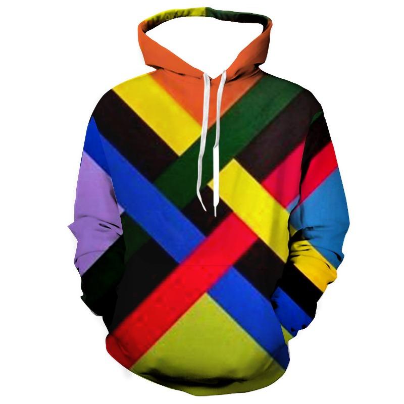Men's Color Block Graphic Prints Hoodie Hoodies Sweatshirt Designer Casual Big and Tall Long Sleeve Hooded