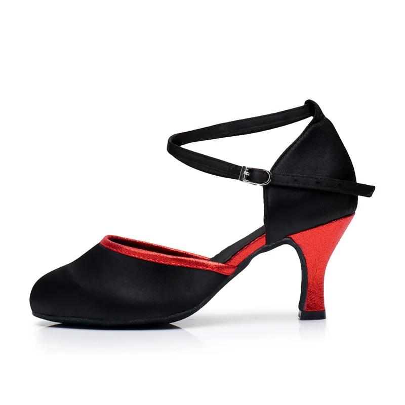 Damenmode Satinüberzug Tanzschuhe Weich Atmungsaktiv Damen Latein Tanzschuh Sport Ballsaal Latein Mädchen Ballsaalschuhe