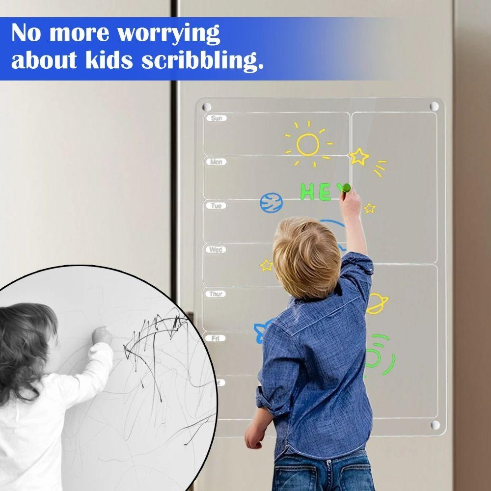 Reusable Magnetic Menu Board Acrylic Weekly Planning Board Durable Meal Planner  Kitchen