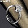 925 Silver Flower Crystal Adjustable Ring Charm Accessories For Women Jewelry