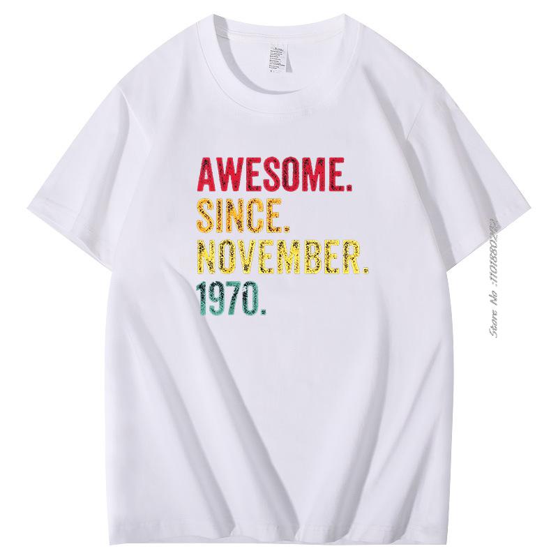 Retro Vintage 53th Birthday Awesome Since April 1970 Graphic T Shirts Cotton Tshirt Summer Harajuku Mens Short Sleeve Tshirt