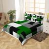 Feelyou Geometrisches Bettwäsche-Set Queen-Size Grün Schwarz Grau Bettbezug-Set für Jungen Mädchen Teenager Rechteck Quadrat Bettbezug Modern Abstrakt