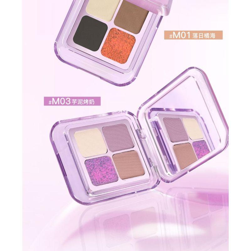 GELLA'S - 4 Colors Chameleon Eyeshadow Palette - Cool Smokey Purple