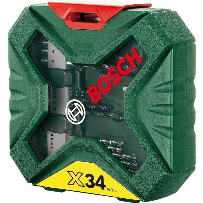 Bosch Drilling and Screwdriving Mixed Set - X-Line Classic Box of Drill Bits and Screwdriver Bits, 34 Pieces