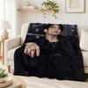 Black Denim Silver Chains Aesthetic Pattern Blanket Ultra Soft Throw Blanket For Living Room Sofa Bedroom Bed Home Party Decor Memorial Gift