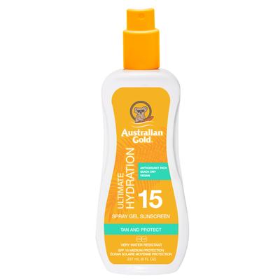 Spray gel with a spf15 filter