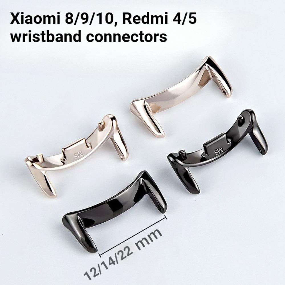 1Pair Stainless Steel Connector for Xiaomi Band 10 9 Pro 8 Strap Adapter 12mm 14mm 22mm Quick Release Watchband Linker Accessories