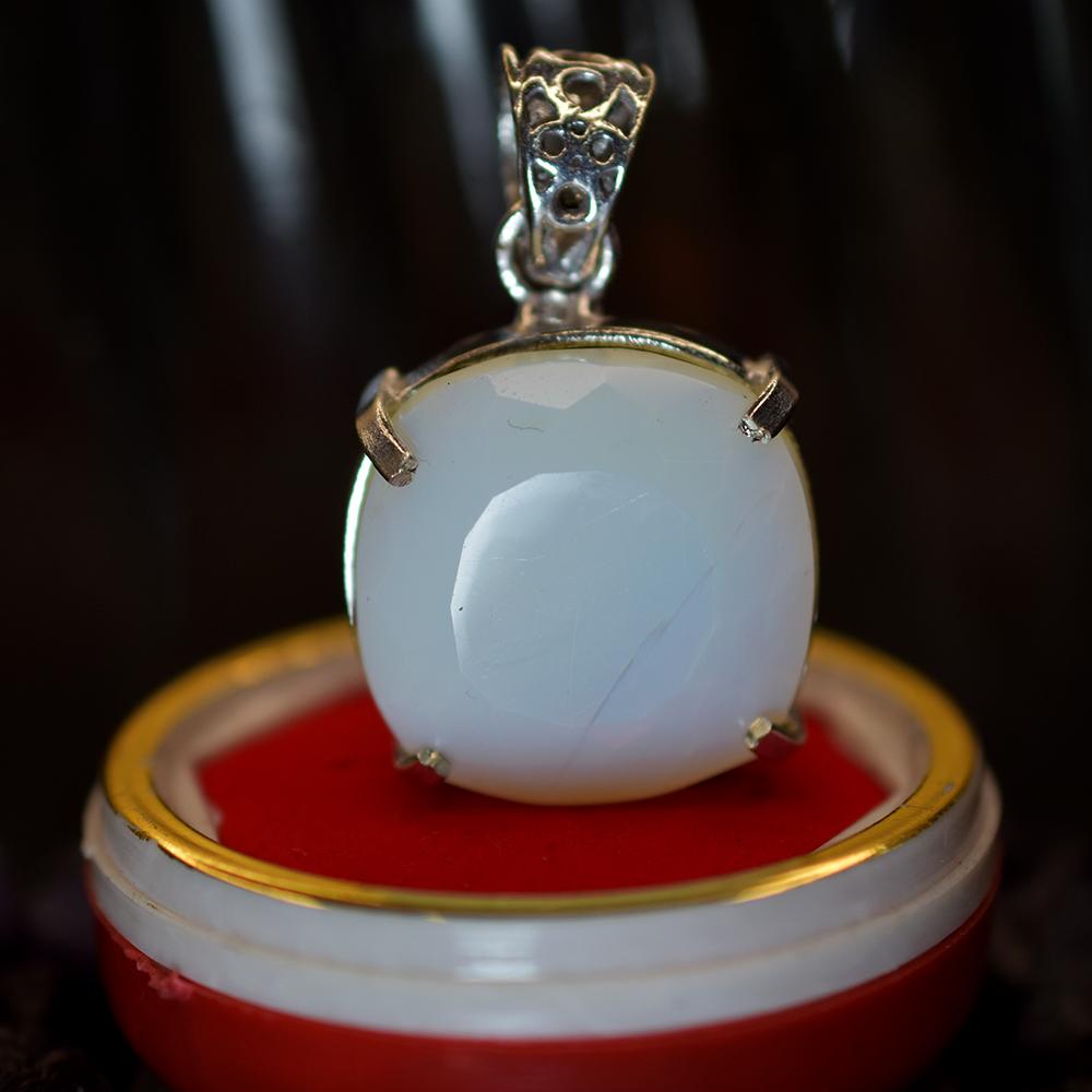 Certified NATURAL Square Cushion 57.75 Ct 925 Sterling Silver Opal Gems Pendant My-482-ns