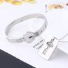 Couple Stainless Steel Bracelet Love Heart Lock Key Pendant Necklace For Women Men Valentine Gift Jewelry