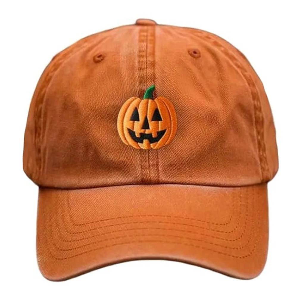 Halloween Pumpkin Face Baseball Hat for Women Men Funny Halloween Cap Ideal Gift for Outdoor Activities Fishing Camping & Daily