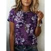 Women's T-shirt 3D Pattern Printed Casual Short Sleeved O-Neck Top Fashionable Street Women's Clothing