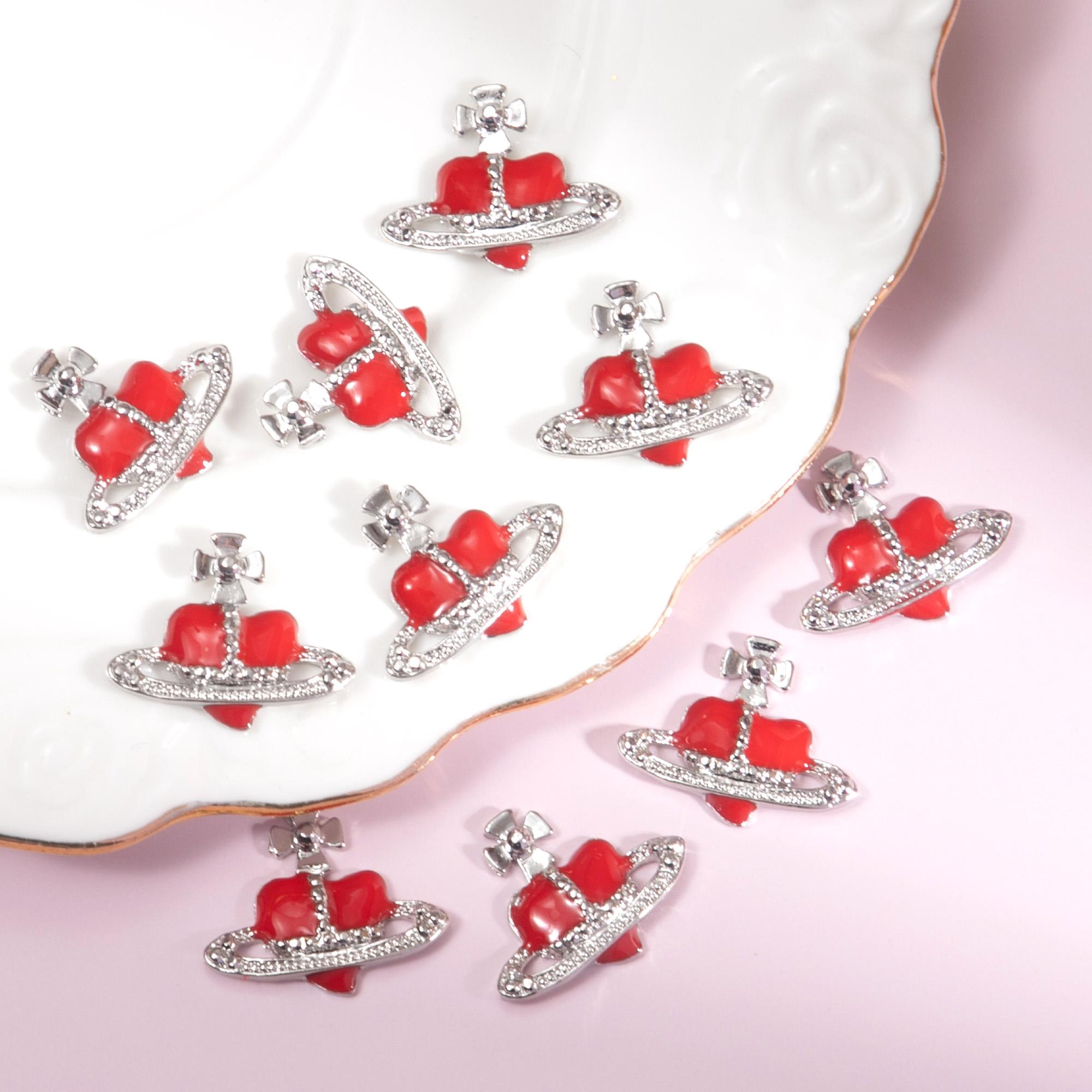 

Сплав для дизайна ногтей, 10 шт./компл., кольцо с крестом, планетой, звездой, сердцем, очаровательные аксессуары для маникюра для девочек-подростков, 3D украшения со стразами для ногтей 10pcs