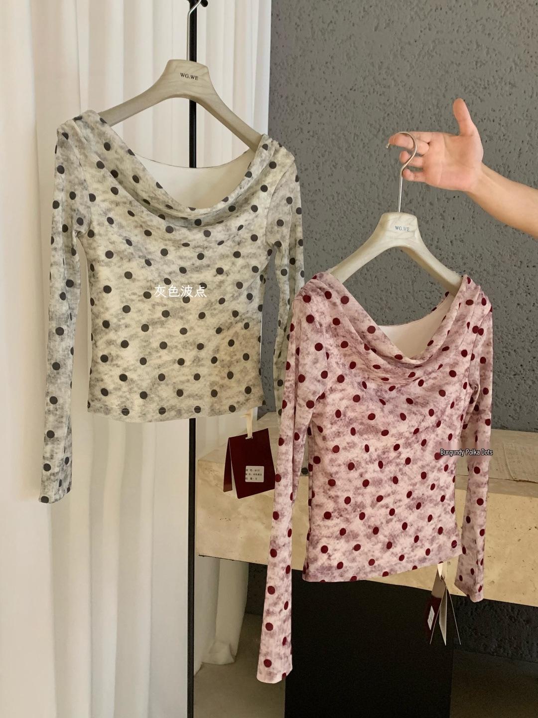 

Thirteen Hong Polka Dot Long Sleeve Slim Fit Crop Top - Autumn/Winter Women s Collection Medium