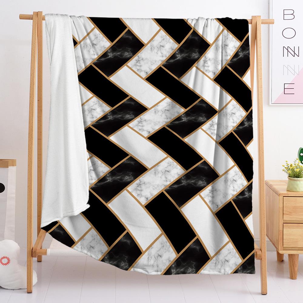 2D Digital Printing, Striped Plaid Blanket Fresh Flannel Blanket eBay Blanket Spring Autumn
