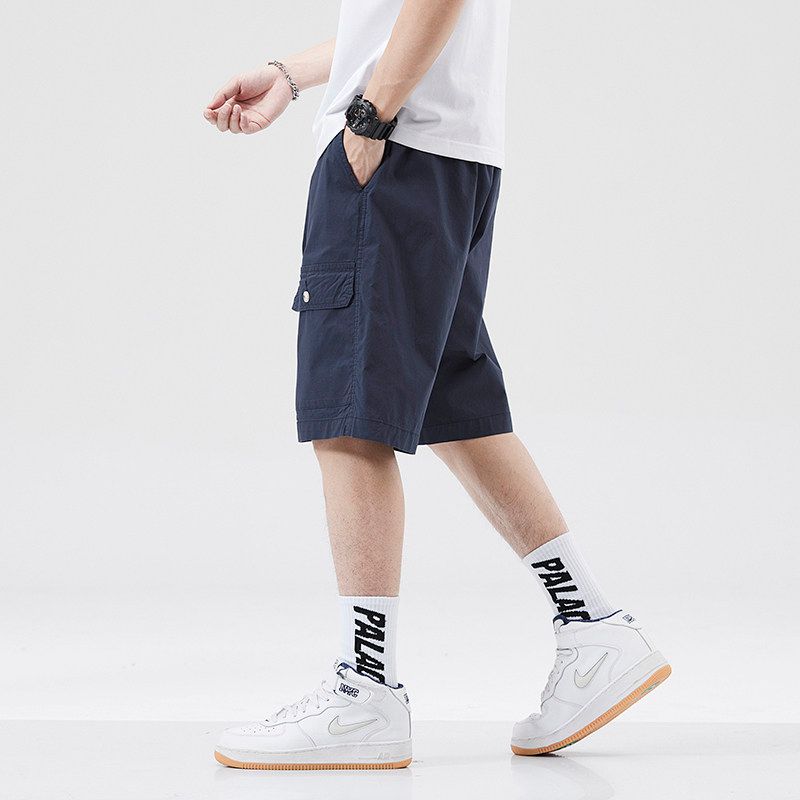 Foreign Trade Surplus Summer Work Shorts for Men, Trendy Brand Loose Straight Five-Point Shorts, Casual Sports Mid-Length Pants, Beach Shorts