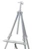 Raymay Fujii Folding Aluminum Easel with Chalkboard and Whiteboard, LPT701S, Silver
