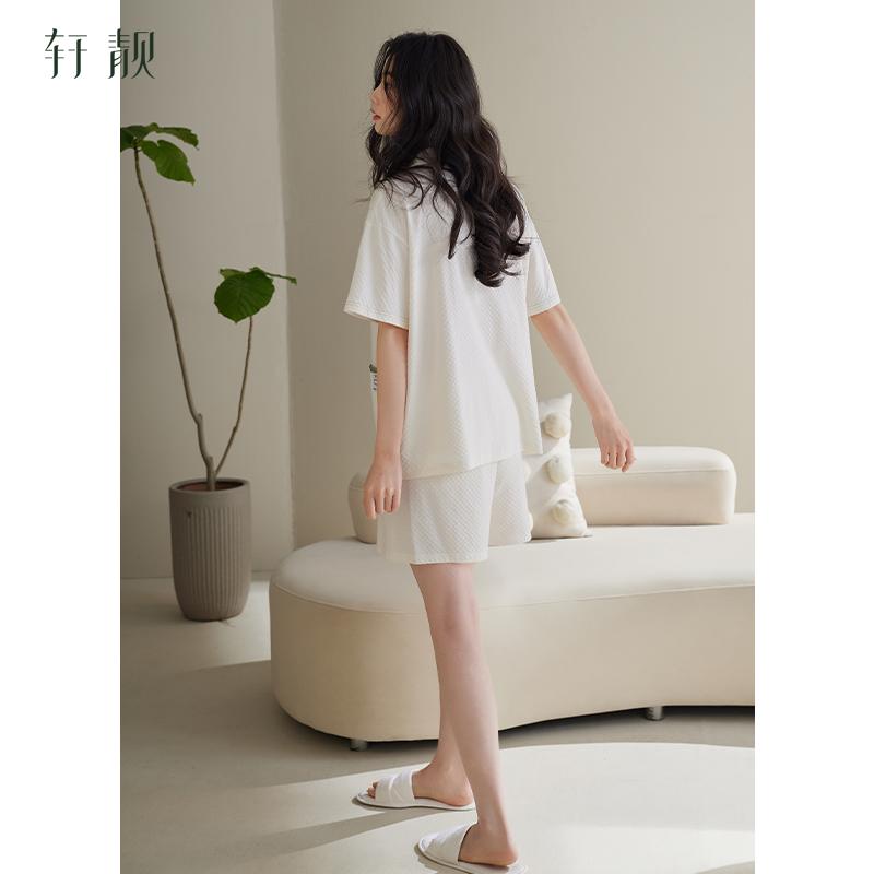 Xuan Liang Sleepwear Women's Summer Pure Cotton Short Sleeved Shorts New Casual Simple White Large Home Furnishing Set