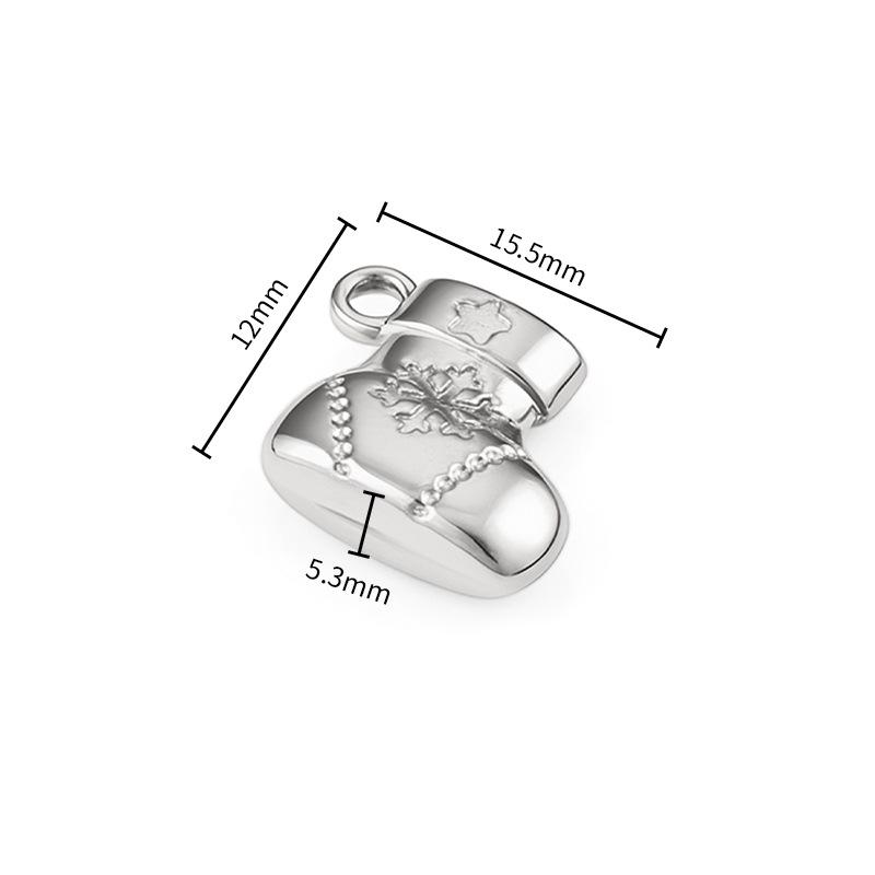 Simple Stainless Steel Christmas Tree Teapot 3D Charm Pendant for DIY Earrings & Necklaces - Titanium Steel Handcrafted Jewelry Accessory.