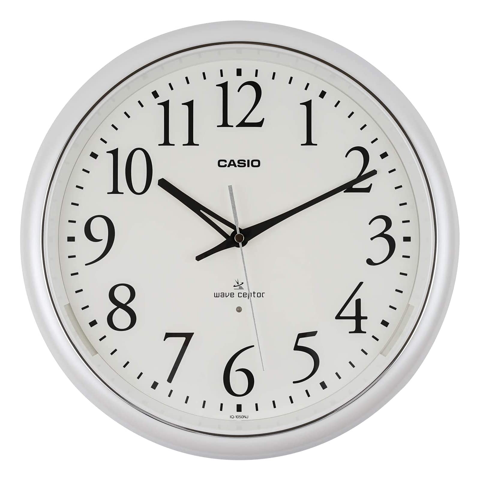 Casio Analog Wall Clock with Night Visible H33 x W33 x Radio-Controlled Light, White, IQ-1050NJ-7JF, Size D5.4cm