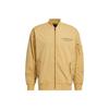 Solid Color Printed Pilot Letter Zip-Up Stand Collar Jacket Men’s Khaki
