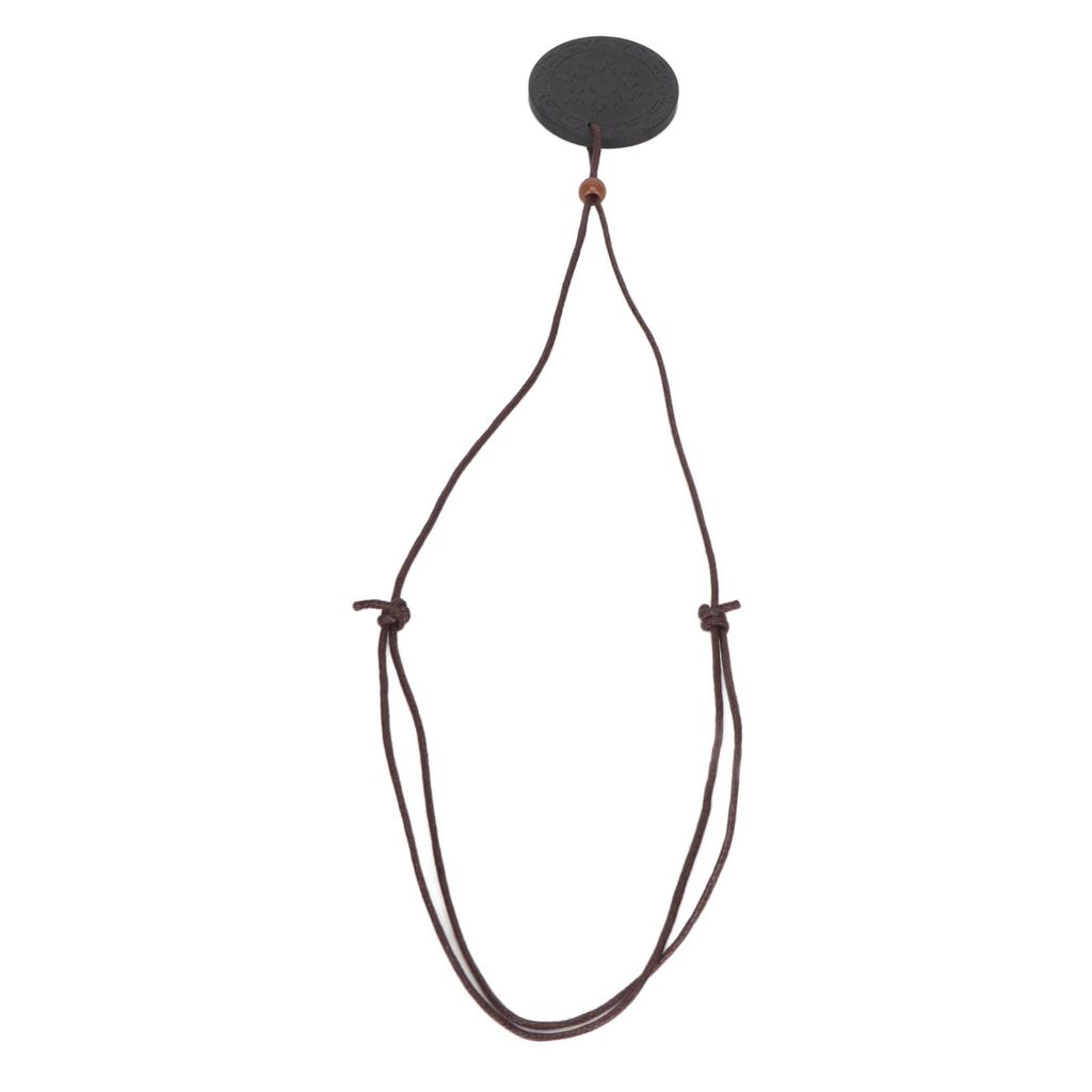 Volcanic Stone Pendant Necklace Men Women Exquisite Engraved Energy Stone Necklace for Office Work