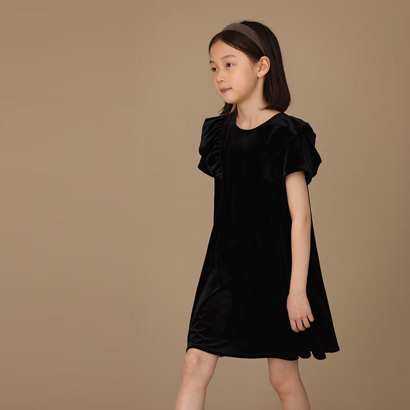 Hachi Girls  Summer Velvet Little Black Dress 170