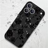 Lanyard Case For iPhone 17 Pro Max Black White Rose Flowers Soft TPU Silicone Phone Cover For iPhone 16 15 14 13 Pro Max 17E