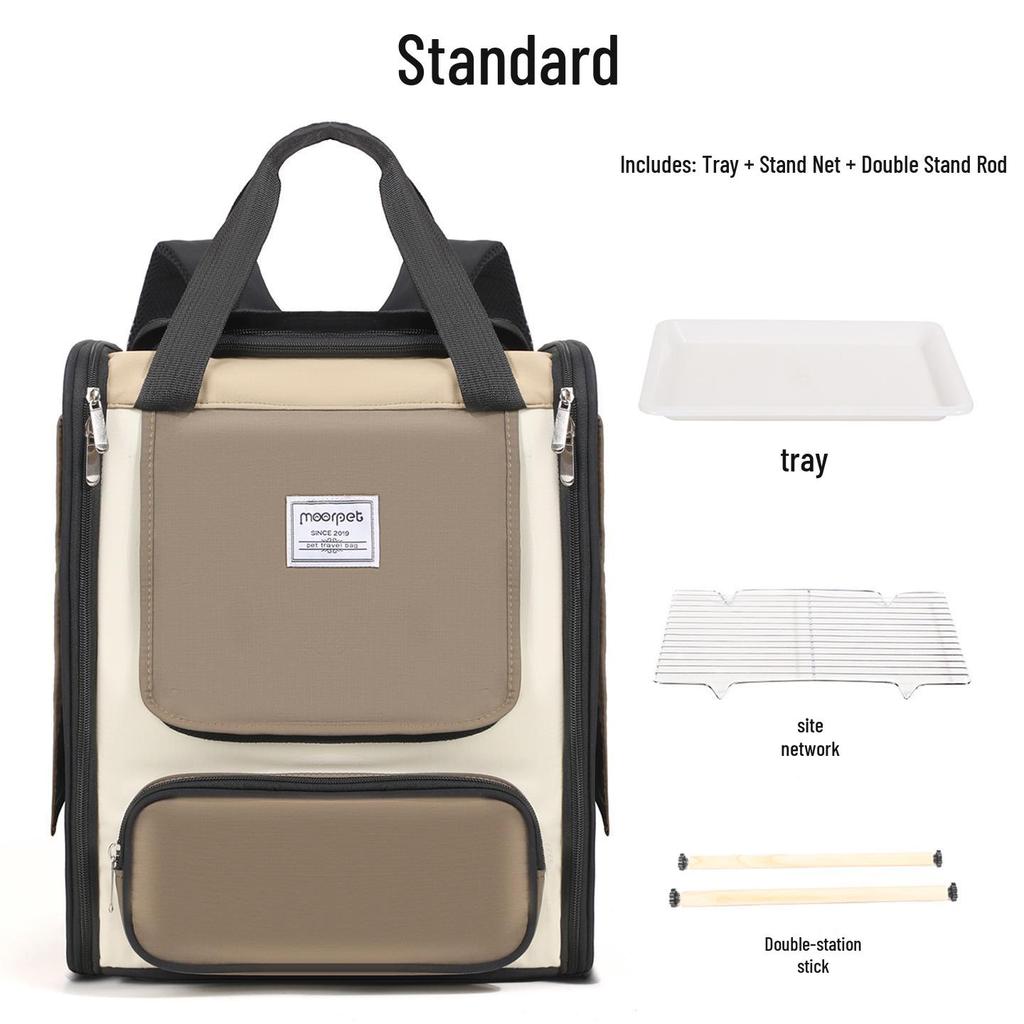 Portable Bird Backpack: Breathable, Water-Repellent, Scratch & Bite-Resistant with Metal Mesh for Parrots, Cockatiels, and Monks