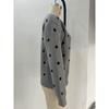 Women Loose Fit Long Sleeve Pullover Knit Sweater Polka Dot Jacquard
