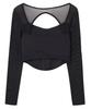 CNVS Betty Boop Mesh Draping Crop Top_Black