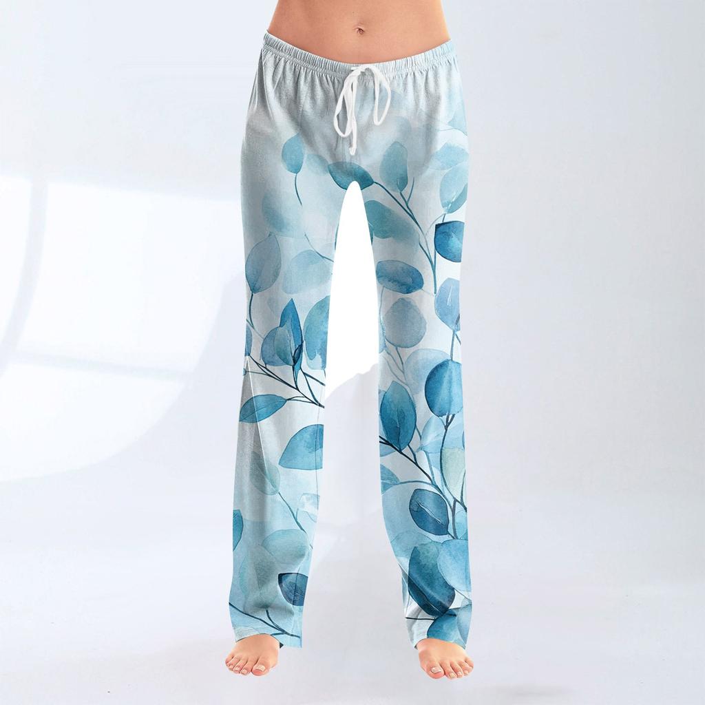 Women's Fashion Loose Casual Bow Printed Casual Pants