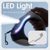 Guinzaglio Ricaricabile per Cani a Rilascio Rapido Retrattile Senza Trazione con Manico Antiscivolo Luce LED per Accessori di Addestramento Cani