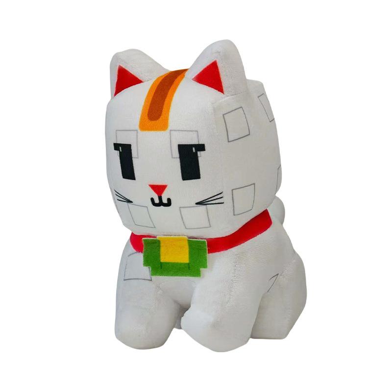 Roblox Style Blocky Animal Plush Set Cute Cat Wolf Creature Stuffed Doll Collectible