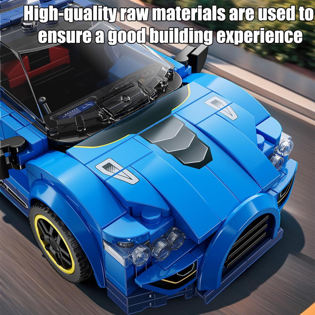 Non-Toxic 326Pcs Sports Car Building Blocks Toy Model Vehicles Assemble Bricks Toy With Transparent Display Box Desktop Decoration Gifts