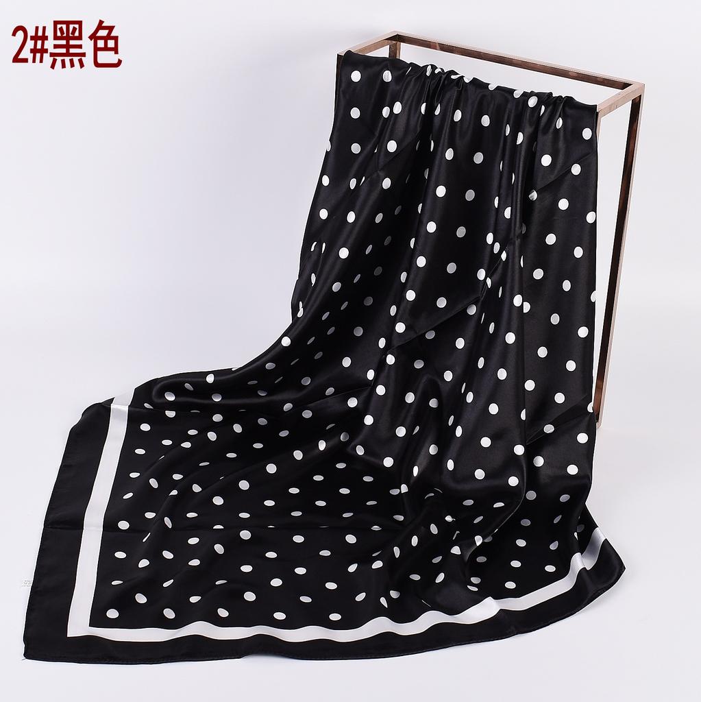 Summer New Fashionable Temperament Wavelet Dot 90CM Large Square Scarf Printed with Fashionable Square Silk