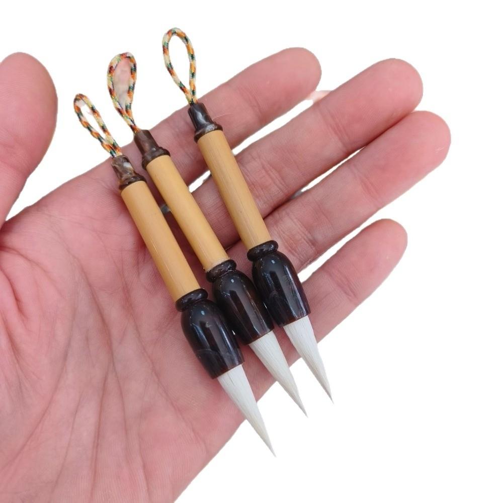 Bamboo Handle Pocket Size Writing Brush Portable Traditional Ink Writing Brush Daily Practice