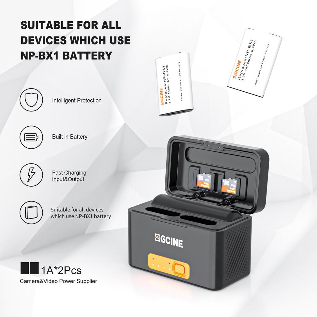 ZGCINE Shadow Little Energy BX1 Battery Charging Case for Sony ZV1, RX100, RX1R, HX5