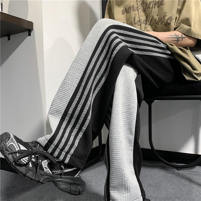 Men's Striped Casual Wide-Leg Pants: Korean Style Summer Trousers for Students and Trendsetters