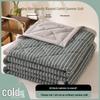 Washed Plaid Summer Quilt Cotton Lightweight Machine Washable Cool Blanket For Air Conditioning