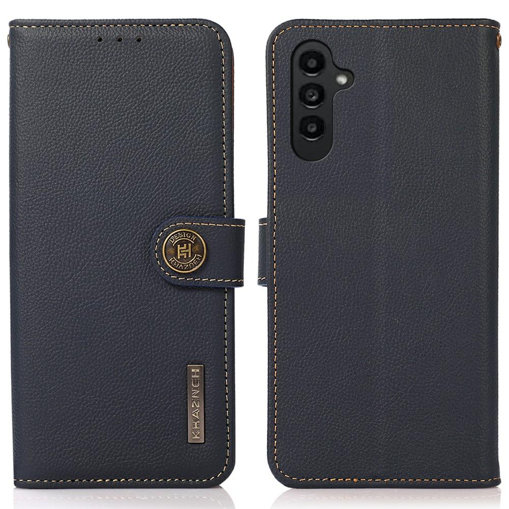 

KHAZNEH Чехол-кошелек из натуральной коровьей кожи для Samsung Galaxy A26 5G Blue