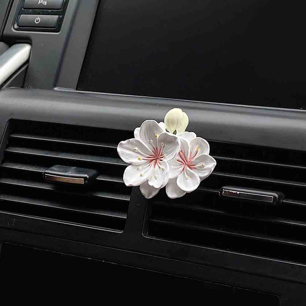 Peach Blossom Car Air Freshener Long-lasting Car Freshener Long-lasting Fragrance Flower Car Air Freshener Vent Clip for Women