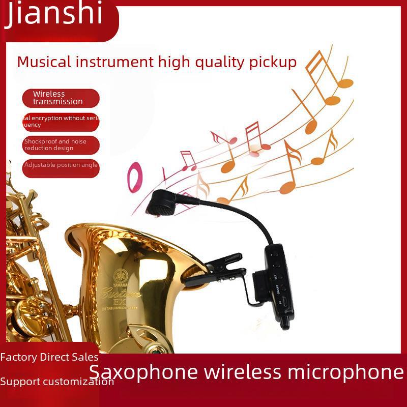 

Universal Wireless Microphone for Saxophone, Erhu & Stage Performance English Manual + Packaging