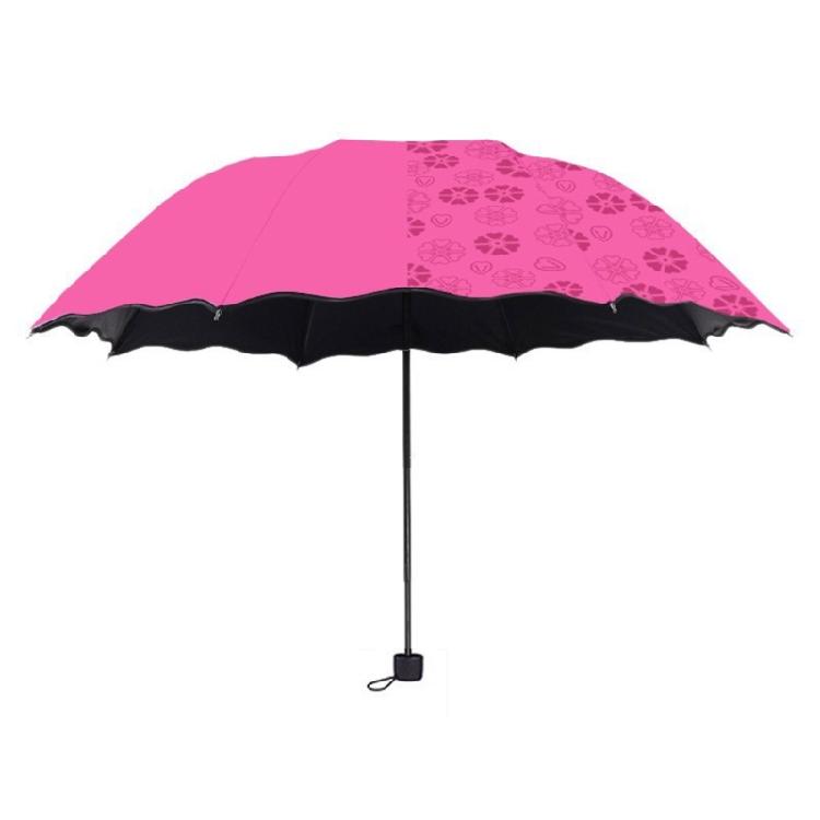 Blühender im Wasser Regenschirm 3-fach faltbare Sonnenschirme Tragbare Sonnenschirme für Reisen und Outdoor-Aktivitäten Damengeschenk