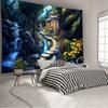 Waterfall And Stream Landscape Digital Printing Polyester Wall Tapestry Suitable For Use In Living Rooms Bedrooms Bars And Party