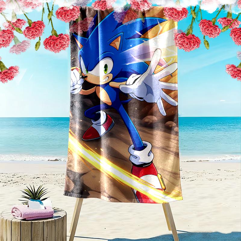 SONIC Beach Towel Suitable for Travel, Outdoor Activities, Swimming Pools, Yoga, Surfing, Camping, Hiking, Gym