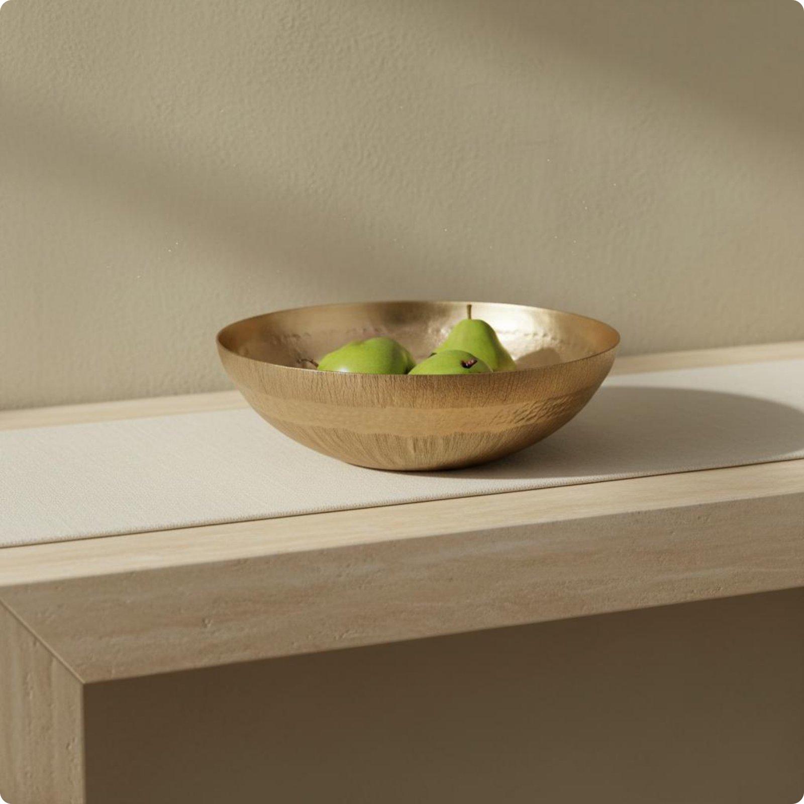 Gold Hammered Bowl Handmade Hammered Metal Bowl Dishware Decorative