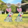 Acrylic Earrings Easter Bunny for Women Glittery and Colorful Rabbit