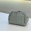 Popular Red Sheepskin Woven Bag Shoulder Messenger Handbag Knotted Zipper Fashionable Leather Women's Bag Wholesale